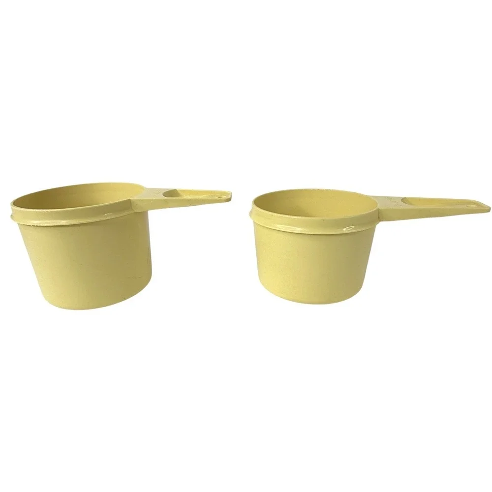 Harvest Gold Tupperware Measuring Cups For Baking Complete Set 6 Vintage Nesting